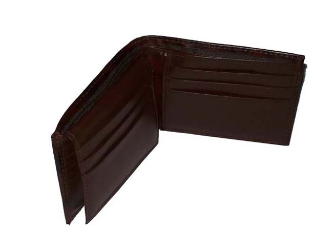 Men's Bi-fold Genuine Leather Wallet - Dark Brown